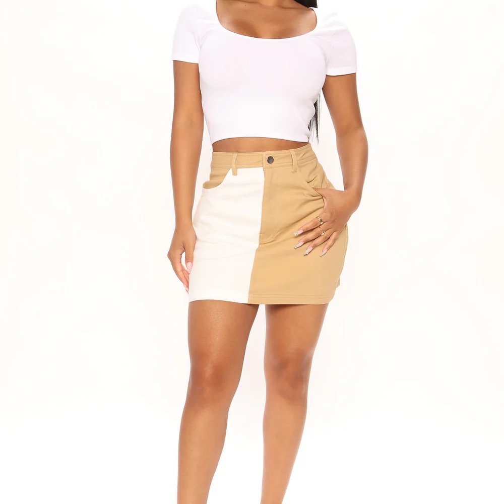 12th Tribe NWT Make A Decision Colorblock Mini Skirt Size Small